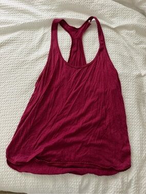 lululemon athletica Maroon Striped Racerback Tank